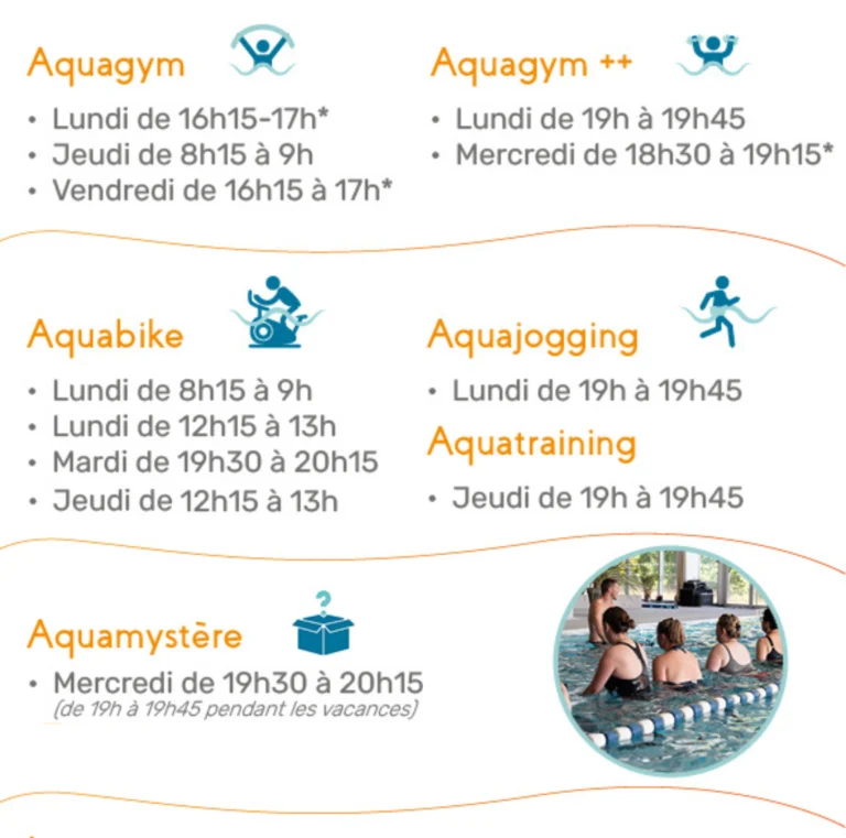 horaires activités aquaforme centre aquatique eldorad'ô
